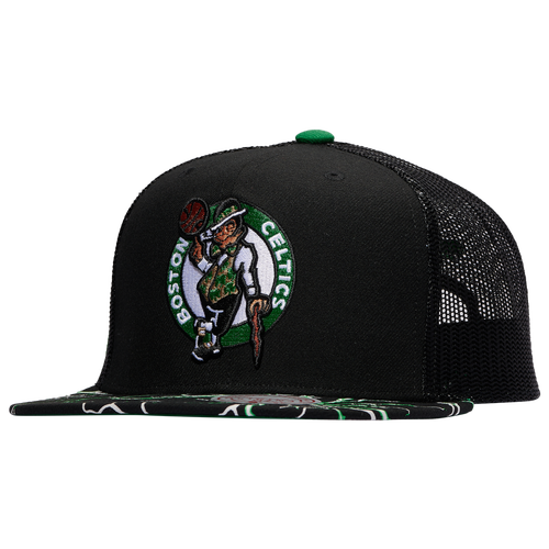

Mitchell & Ness Mens Boston Celtics Mitchell & Ness Celtics Storm Season Trucker Hat - Mens Black/Black Size One Size