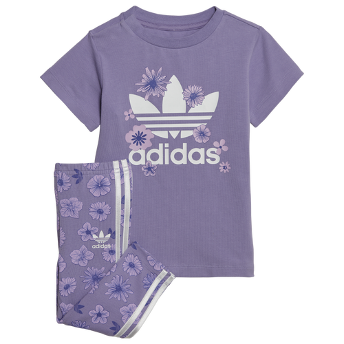 

adidas Girls adidas Dress Legging Set - Girls' Toddler Purple/White Size 4T