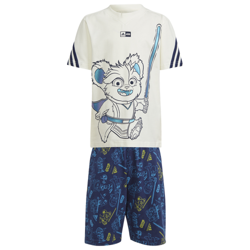 

Boys Preschool adidas adidas Star Wars Young Jedi T-Shirt Set - Boys' Preschool Off White/Dark Blue/Multicolor Size 2T