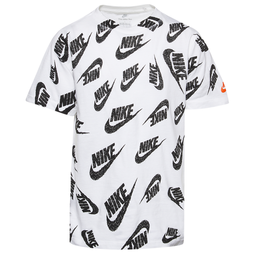 

Boys Nike Nike Futura AOP T-Shirt - Boys' Grade School White/Black Size M