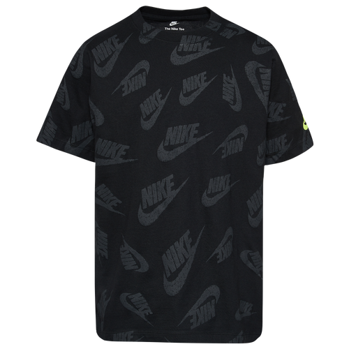 

Boys Nike Nike Futura AOP T-Shirt - Boys' Grade School Black/Grey Size S