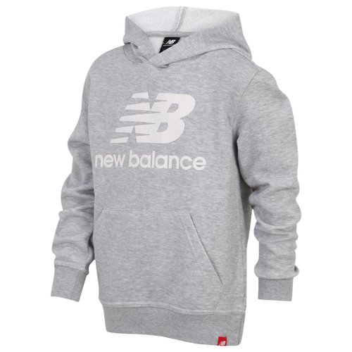 

Boys New Balance New Balance Logo Pullover Hoodie - Boys' Grade School Gray Heather/White Size M