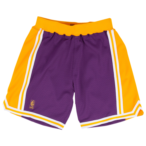 

Mitchell & Ness Mens Los Angeles Lakers Mitchell & Ness Lakers Authentic Shorts - Mens Purple/Yellow Size XL