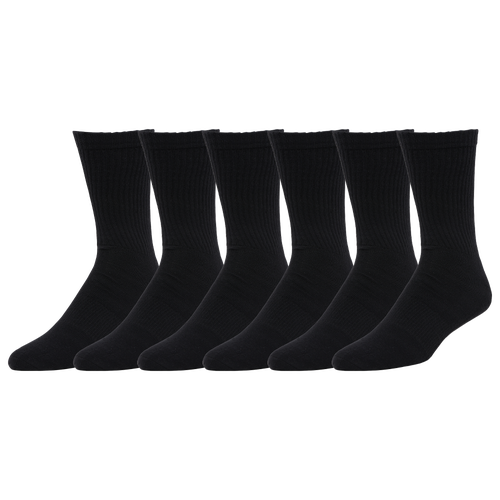 

Men's LCKR LCKR 6-Pack Athletic Half Cushion Crew Socks - Men's Black/Black Size XS
