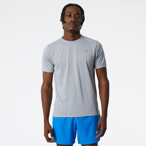 

New Balance Mens New Balance Impact Run Short Sleeve T-Shirt - Mens Gray Size S