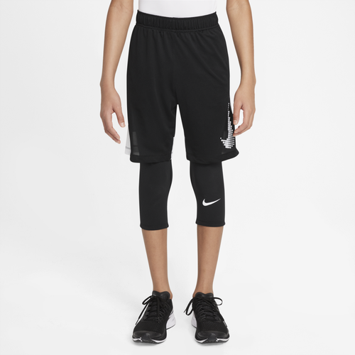 

Nike Boys Nike Dri-FIT 3 Quarters Tights - Boys' Grade School Black/White Size L