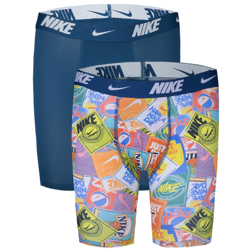 

Boys Nike Nike Printed Boxer Briefs 2 Pack - Boys' Grade School Multi/Valerian Blue Size S
