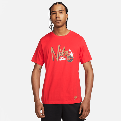 

Nike Mens Nike Hoops Short Sleeve T-Shirt - Mens University Red/White/Blue Size S