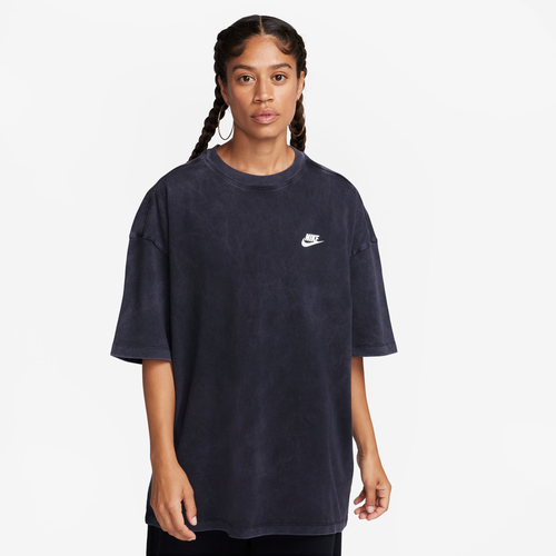 

Nike Womens Nike NSW Essential Short Sleeve OS Dunk T-Shirt - Womens White/Black Size S