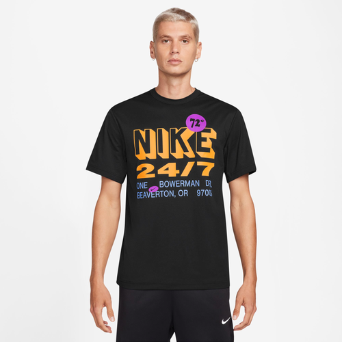 

Nike Mens Nike Dri-Fit UV Hyverse Short Sleeve T-Shirt - Mens Black/Yellow Size M