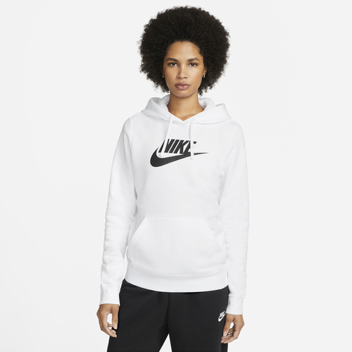 

Nike Womens Nike NSW Club Fleece GX Pullover Hoodie - Womens White/Black Size M