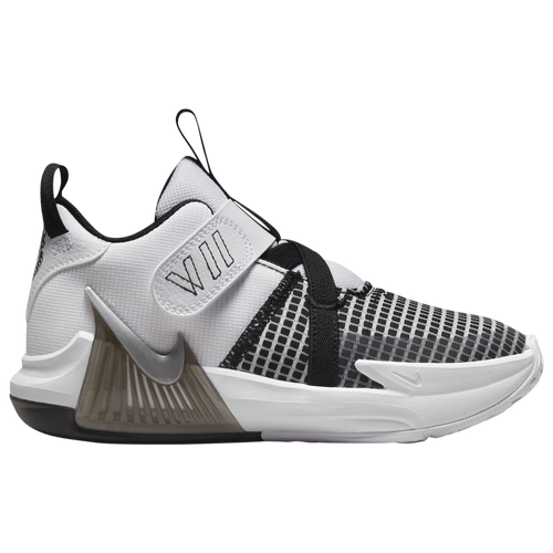 

Nike Boys Nike Witness VII - Boys' Preschool Basketball Shoes White/Black/Metallic Silver Size 12.0