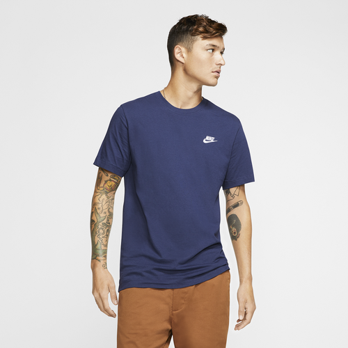 

Nike Mens Nike NSW Club Short Sleeve T-Shirt - Mens Midnight Navy/White Size XL
