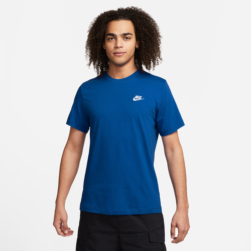 

Nike Mens Nike NSW Club Short Sleeve T-Shirt - Mens White/Royal Blue Size XS