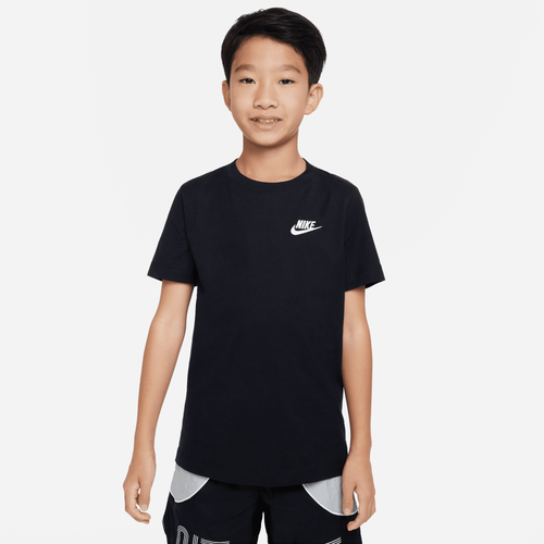 

Boys Nike Nike NSW Futura T-Shirt - Boys' Grade School Black/White Size M