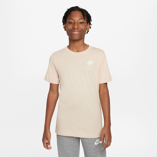 

Boys Nike Nike EMB Futura T-Shirt - Boys' Grade School Sanddrift Size XS