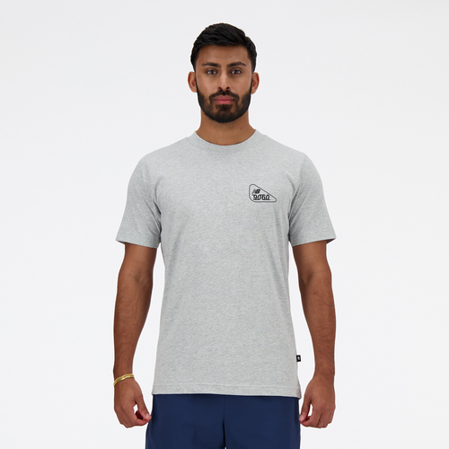 

New Balance Mens New Balance Hoops T-Shirt - Mens White/Black Size XL