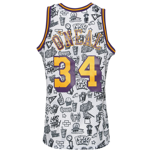 

Mitchell & Ness Mens Los Angeles Lakers Mitchell & Ness Lakers Doodle Jersey - Mens White/Black Size L
