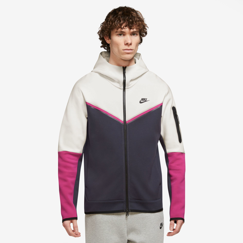 

Nike Mens Nike Tech Fleece Full-Zip Hoodie - Mens Black/Beige/Pink Size XL