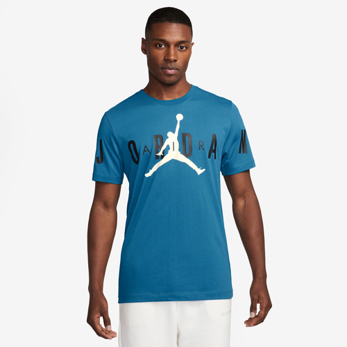 

Jordan Mens Jordan Air Stretch Short Sleeve T-Shirt - Mens Blue/Black Size XS