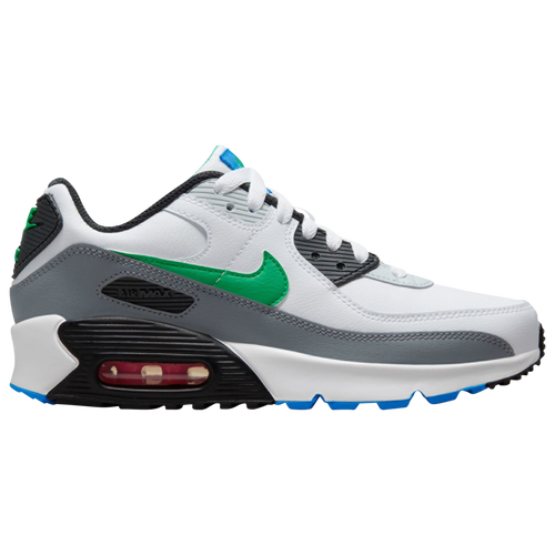 

Nike Boys Nike Air Max 90 LTR - Boys' Grade School Running Shoes White/Pure Platinum/Cool Grey Size 6.0
