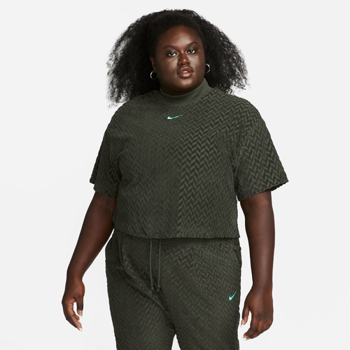 

Nike Womens Nike Everyday Mod Boxy Top Plus - Womens Grey/Green Size 3X