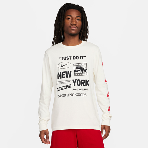 

Nike Mens Nike NSW NYC Local Long Sleeve T-Shirt - Mens Pale Ivory Size XXL