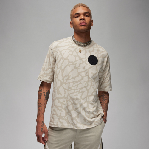 

Jordan Mens Jordan PSG Statement Short Sleeve GFX T-Shirt - Mens Light Bone Size M
