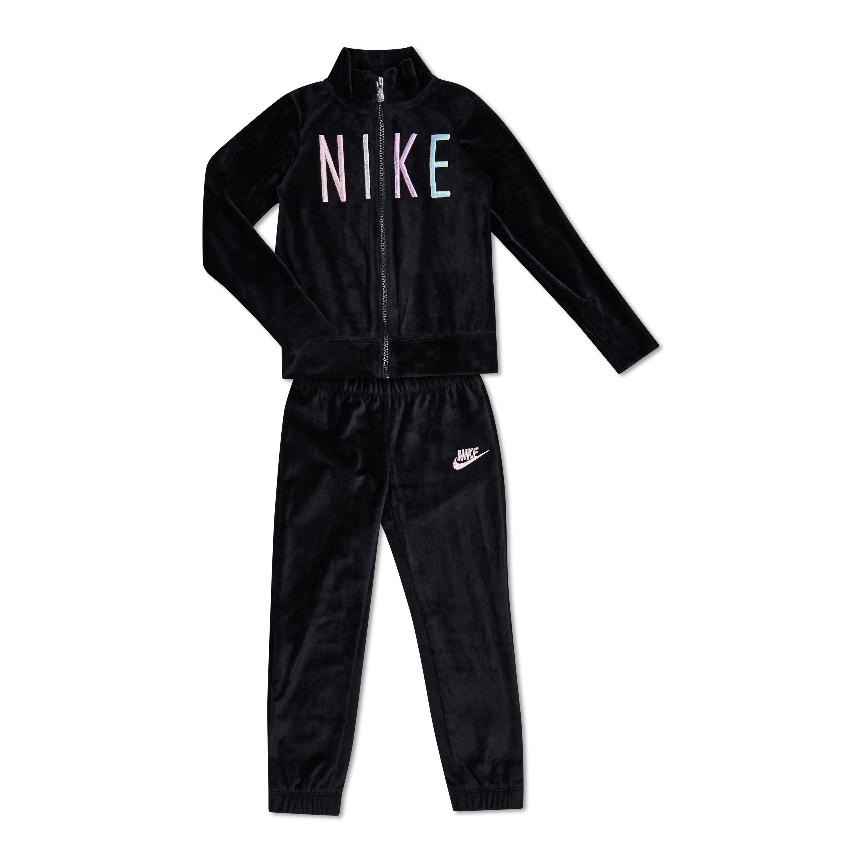 nike black velour tracksuit