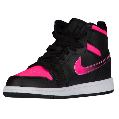 Jordan AJ 1 High - Girls' Preschool - Black / Pink