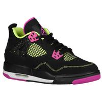Jordan Retro 4 - Girls' Grade School - Black / Pink