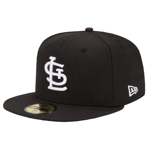 New Era MLB 59Fifty Black & White Basic Cap - Men's - St. Louis Cardinals - Black / White