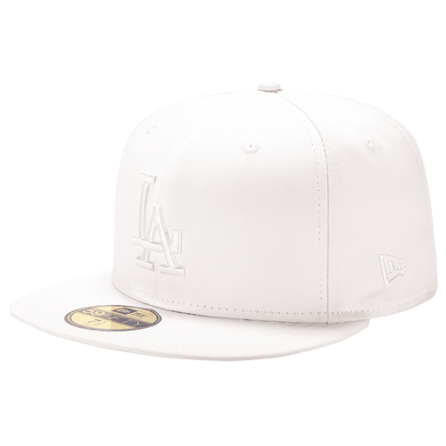 New Era MLB 59Fifty White On White Cap - Men's - Los Angeles Dodgers - All White / White