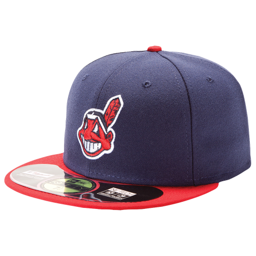 New Era MLB 59Fifty Authentic Cap - Men's - Cleveland Indians - Navy / Red