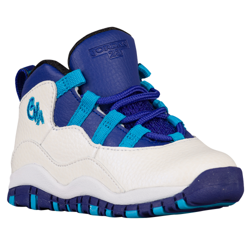 Jordan Retro 10 Boys' Toddler Basketball Shoes White/Concord/Blue Lagoon/Black