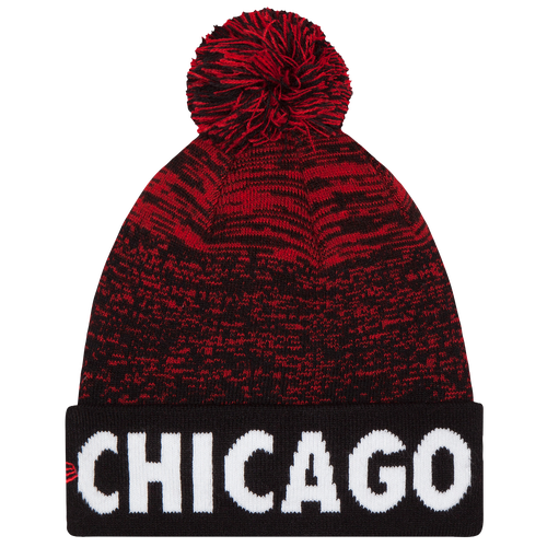 New Era NBA Fade Cuff Pom Knit - Men's - Chicago Bulls - Black / Red
