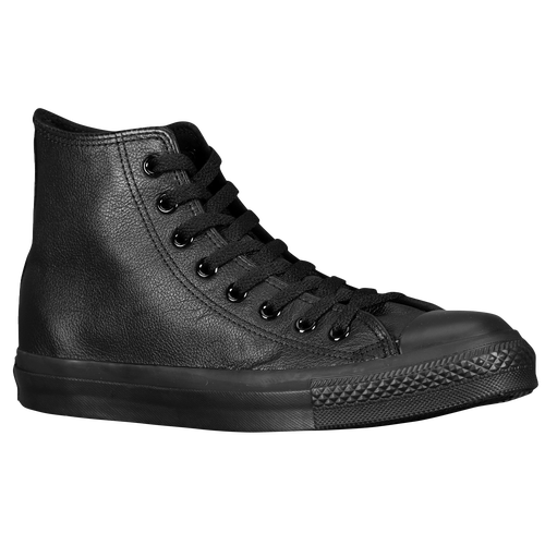 Converse All Star Leather Hi - Men's - All Black / Black