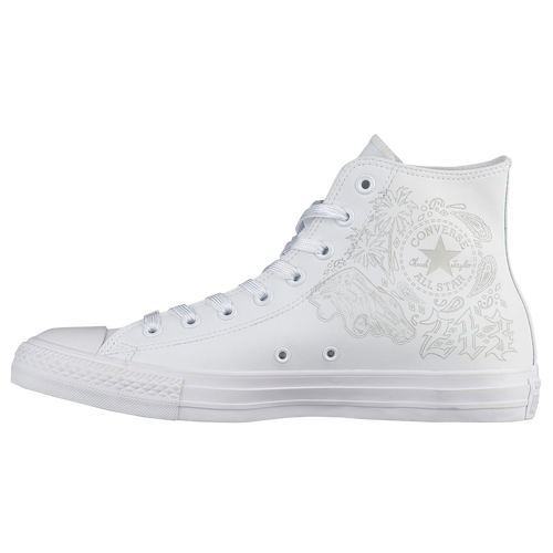 Converse All Star Leather Hi - Men's - All White / White