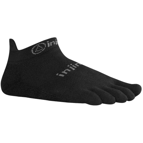 Injinji Original Weight No Show Toe Socks - Black / Grey