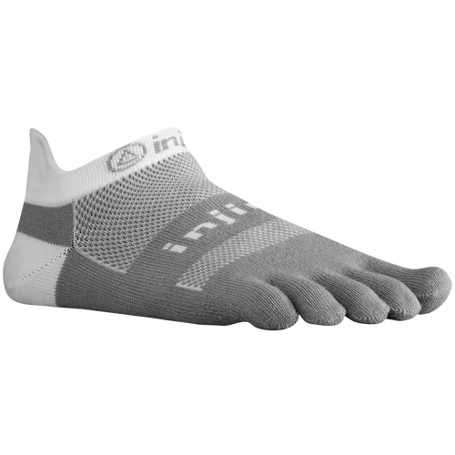 Injinji Midweight No Show Toe Socks - Grey / White