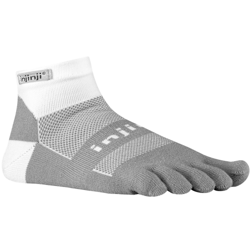 Injinji Midweight Mini-Crew Toe Socks - Grey / White
