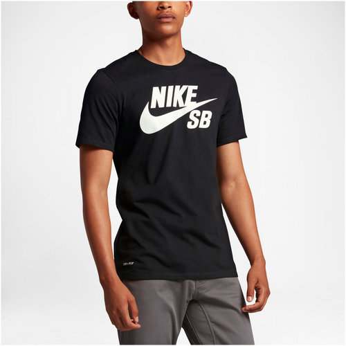 Nike SB Dri-FIT Short Sleeve Logo T-Shirt - Men's - Black / White