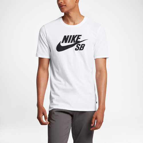 Nike SB Dri-FIT Short Sleeve Logo T-Shirt - Men's - White / Black