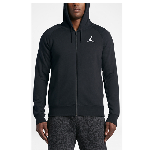 Jordan Flight Fleece Full Zip Hoodie - Men's - All Black / Black