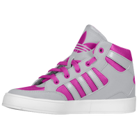 adidas Originals Hard Court Hi - Girls' Grade School - Grey / Pink