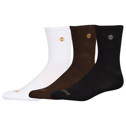 Timberland 3 Pack Crew Socks - Boys' Grade School - White / Black