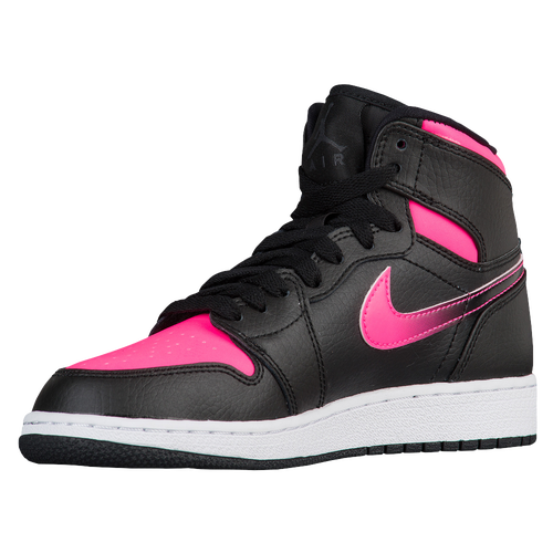 Jordan AJ 1 High Girls' Grade School Basketball Shoes Black