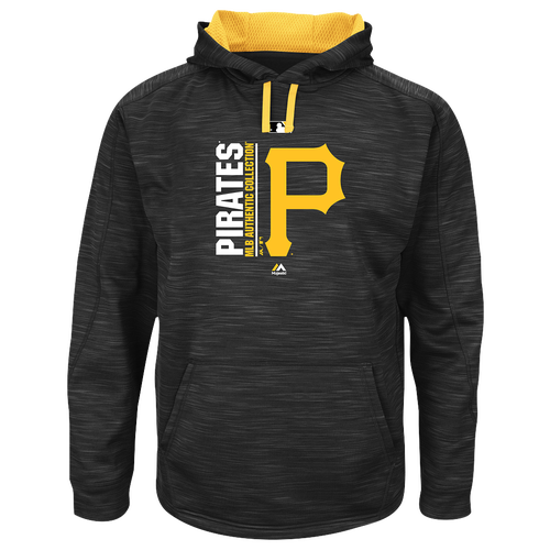 Majestic MLB Player On Field Hoodie - Men's - Pittsburgh Pirates - Black / Gold