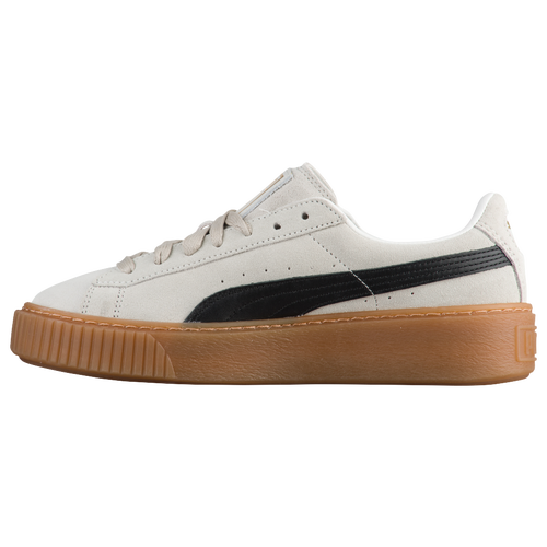 PUMA Suede Platform - Women's - Off-White / Black