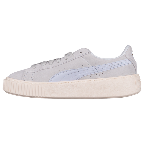 PUMA Suede Platform - Women's - Grey / Off-White